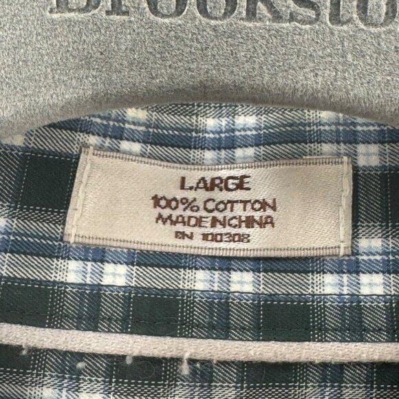 Peter Millar Mens Large Blue Plaid Button-Down Long Sleeve Shirt 100% Cotton - Picture 3 of 6